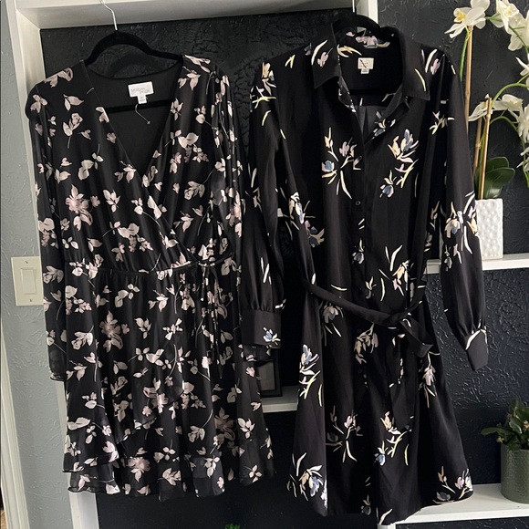 Target Dresses & Skirts - Black Floral Long Sleeve Target dresses. 1X & XL